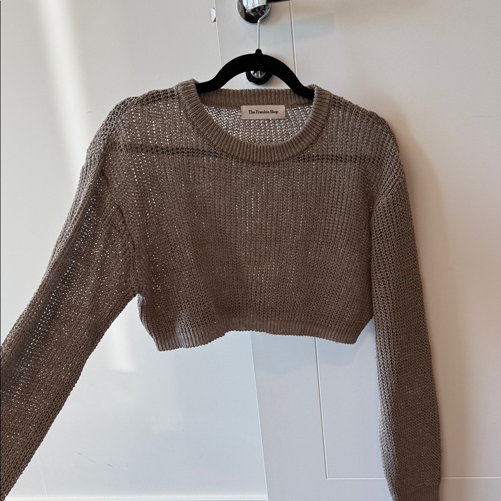 The Frankie Shop Taupe Cropped Sweater
